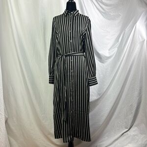 Banana Republic belted button down striped shirt dress size small nwt